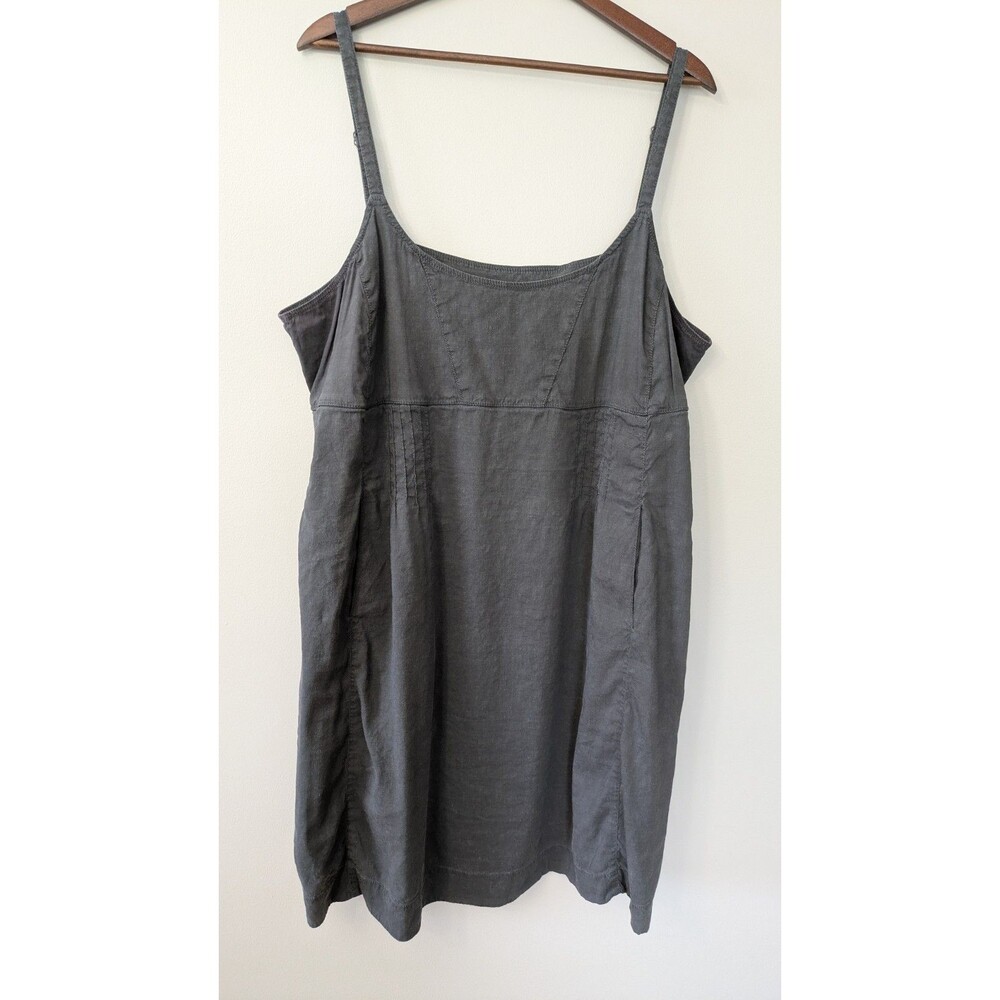 Eileen Fisher Linen Blend Dress 2X Spaghetti Strap Lagenlook Minimalist Capsule